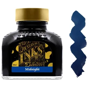 Diamine Fountain Pen Ink Bottle - 80 ml Midnight | 7063