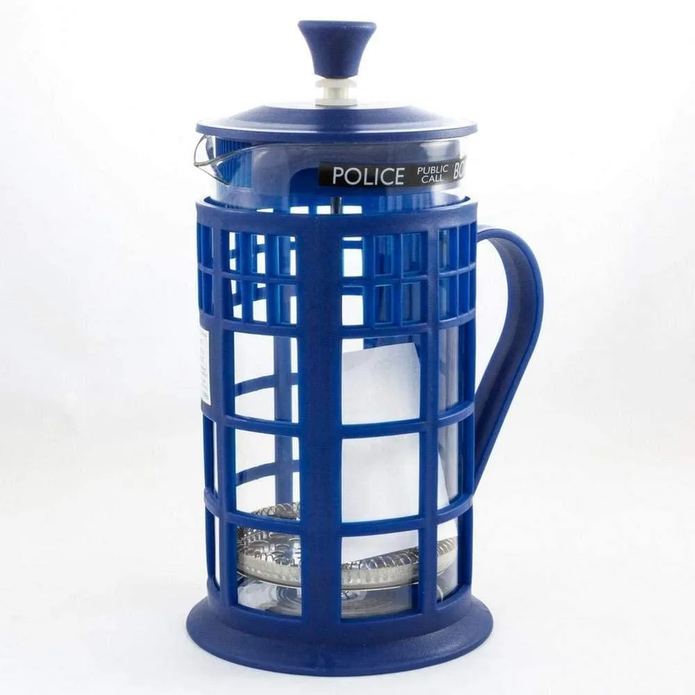 Doctor Who 34oz Tardis French Press | Glass Carafe | Plunger | Filter