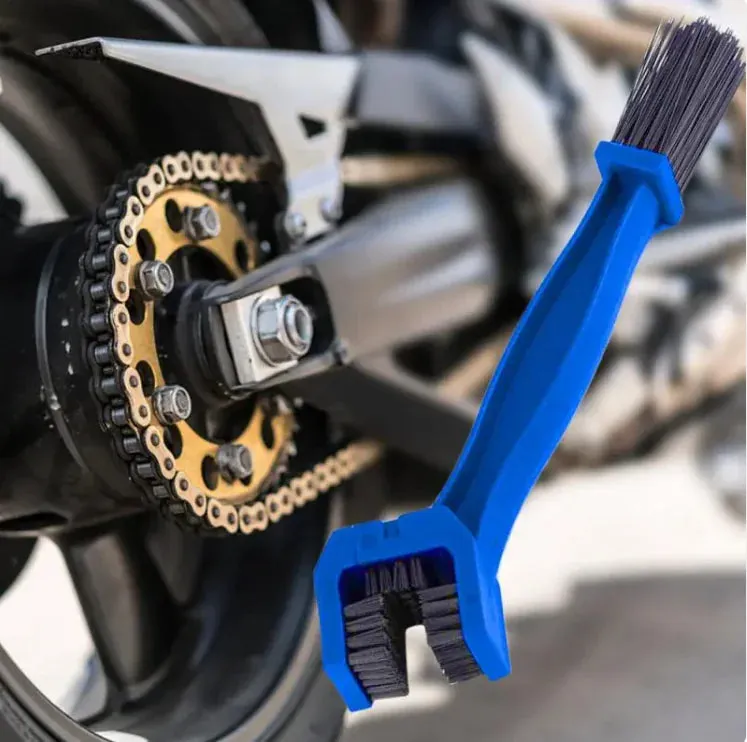 Dual-Clean Motorcycle & MTB Bicycle  Chain Brush Cleaner  Set