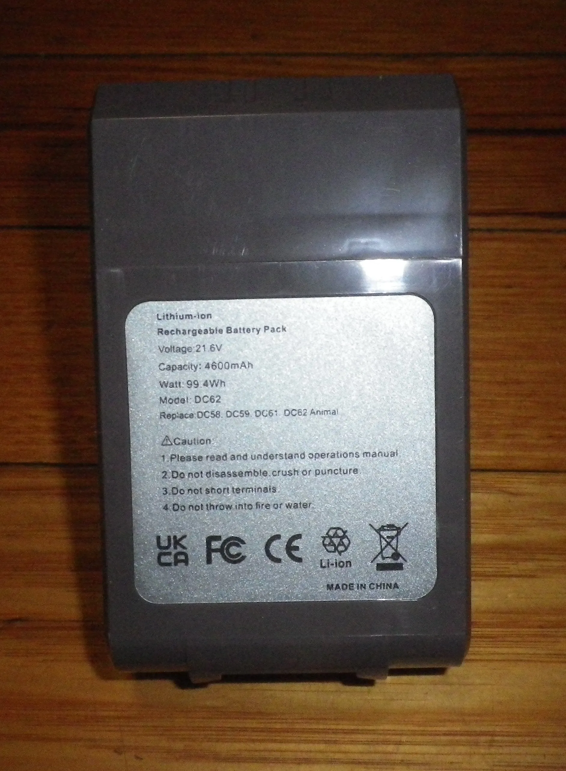 Dyson 21.6V 4600mAH V6, DC58-62,DC72-74 Compatible Battery Pack - Part # BATT-V6