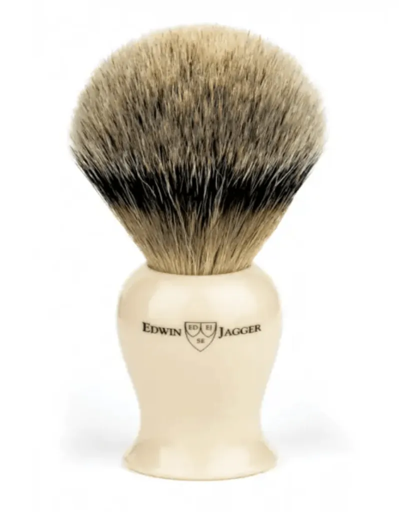 Edwin Jagger - IVPSBBB Plaza Imitation Ivory Best Badger Shaving Brush, Medium