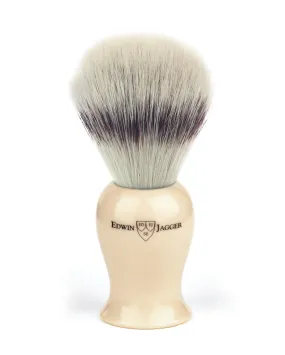 Edwin Jagger -IVPSBSYNST Plaza Imitation Ivory Synthetic Silver Tip Shaving Brush, Medium