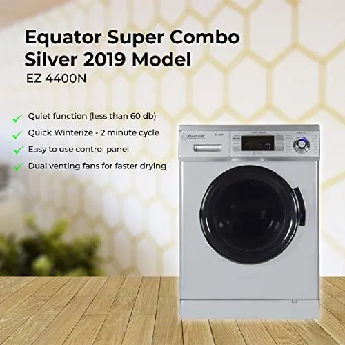 Equator 2020 24" Combo Washer Dryer Silver Winterize Quiet