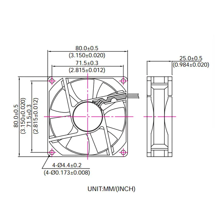 Evercool 80X80X25mm 12 Volt 3pin Ultra High Speed Fan #F-EC8025HH12BA Includes 4pin Adapter