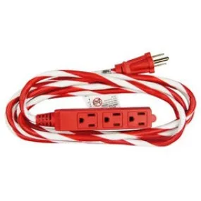 Extension Cord, Candy Cane Colors, Indoor/Outdoor, 16/3, 10-Ft.