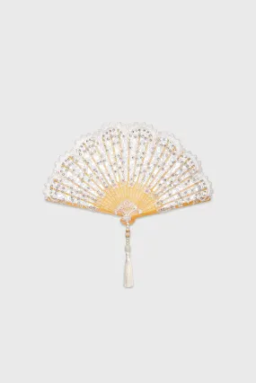 Floral Non-Foldable Tassel Fan