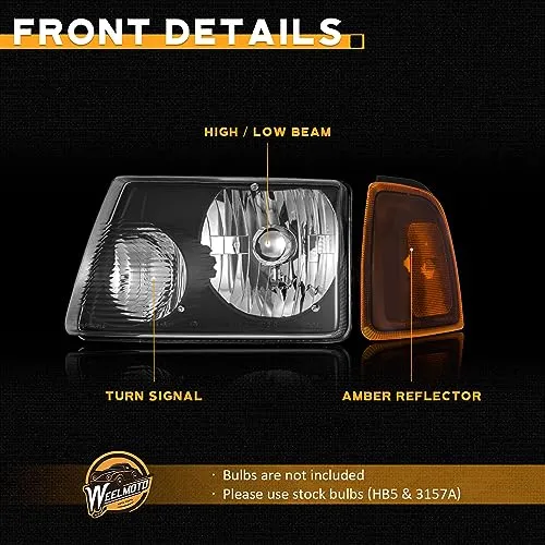 For 2001-2011 Ford Ranger Headlights (Black)