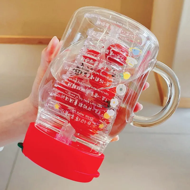 Fruitful Water on The Go Glass Cups w/ Straws - 800 ml