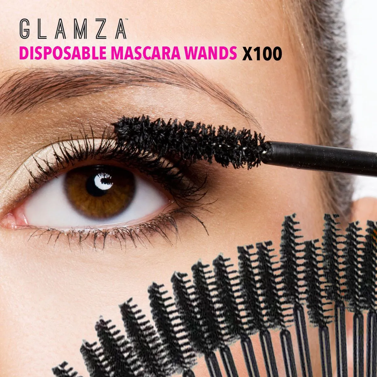 Glamza Disposable Mascara Wands - Pack of 100 with Free UK Postage