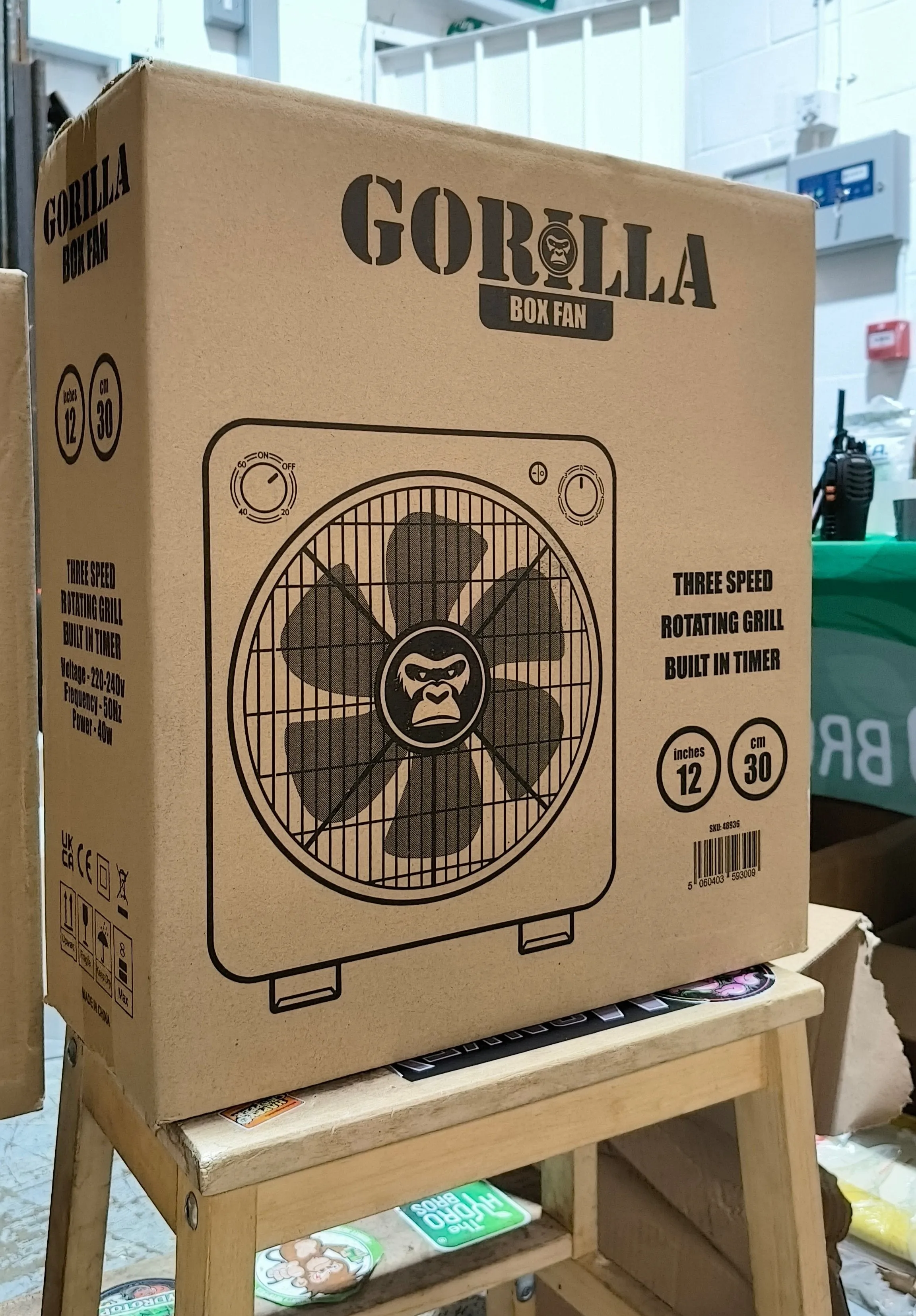 Gorilla Circulating Floor Box Fan 3 Speeds - 30cm