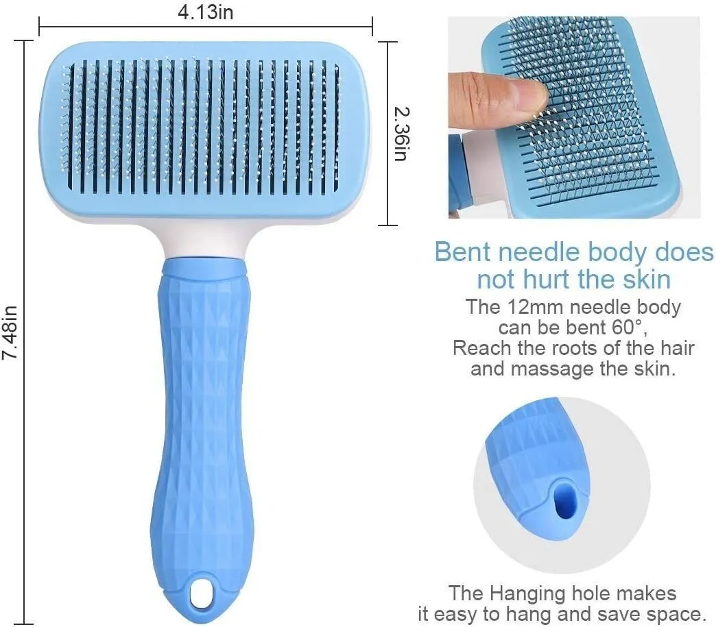 Hair Brush Grooming Trimmer Comb Self Cleaning Tool