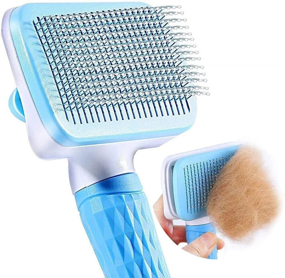 Hair Brush Grooming Trimmer Comb Self Cleaning Tool