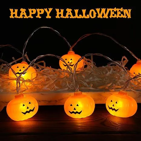 Halloween Decoration Lights,Orange Fairy Lights, Halloween Pumpkin String Lights 3 Metres 20 Pieces for Room Garden Decoration