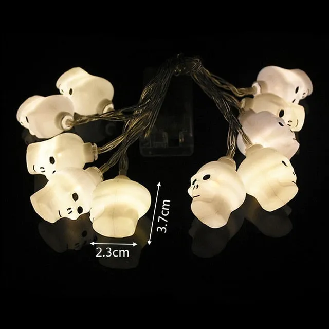 Halloween Pumpkin Ghost Skeletons Bat Spider Led Light String Festival Bar Home Party