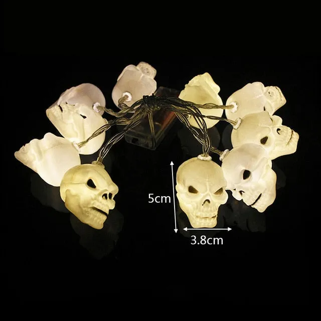 Halloween Pumpkin Ghost Skeletons Bat Spider Led Light String Festival Bar Home Party