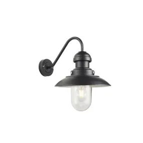 Hereford Black Outdoor Wall Light Large