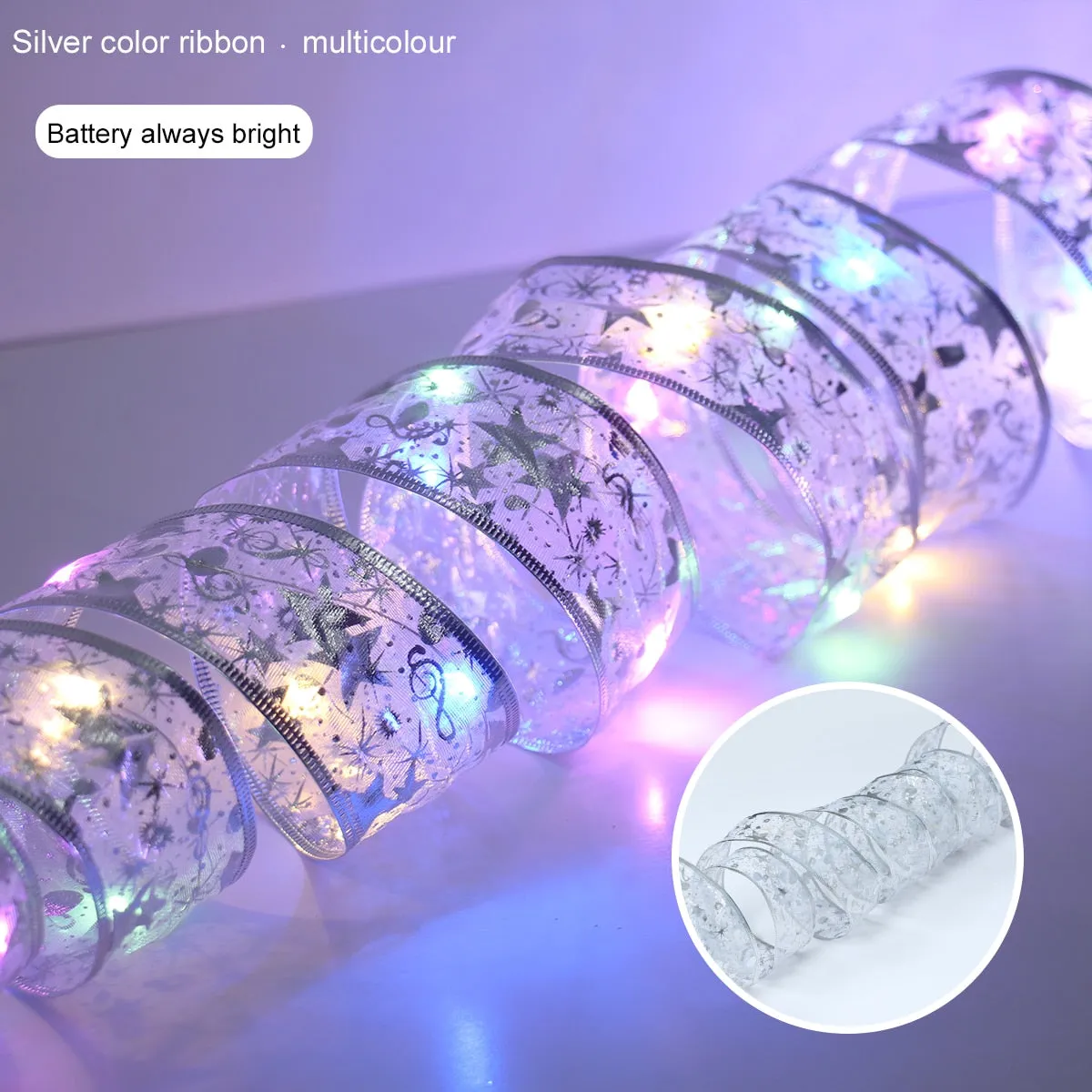 Holiday LED String Light Decor Ribbons