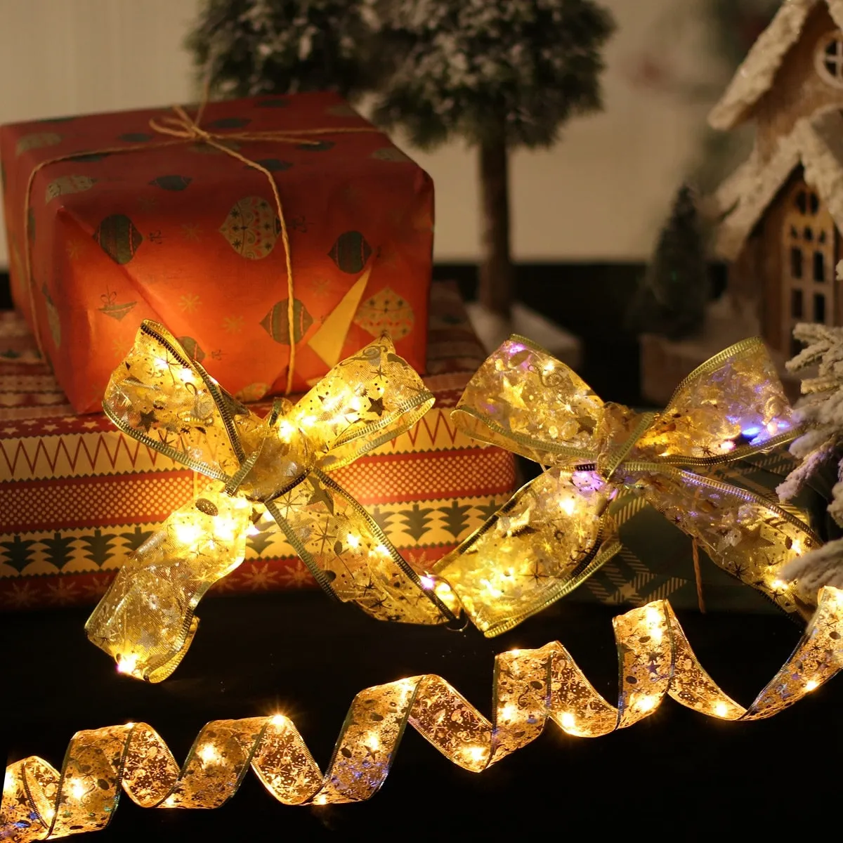 Holiday LED String Light Decor Ribbons