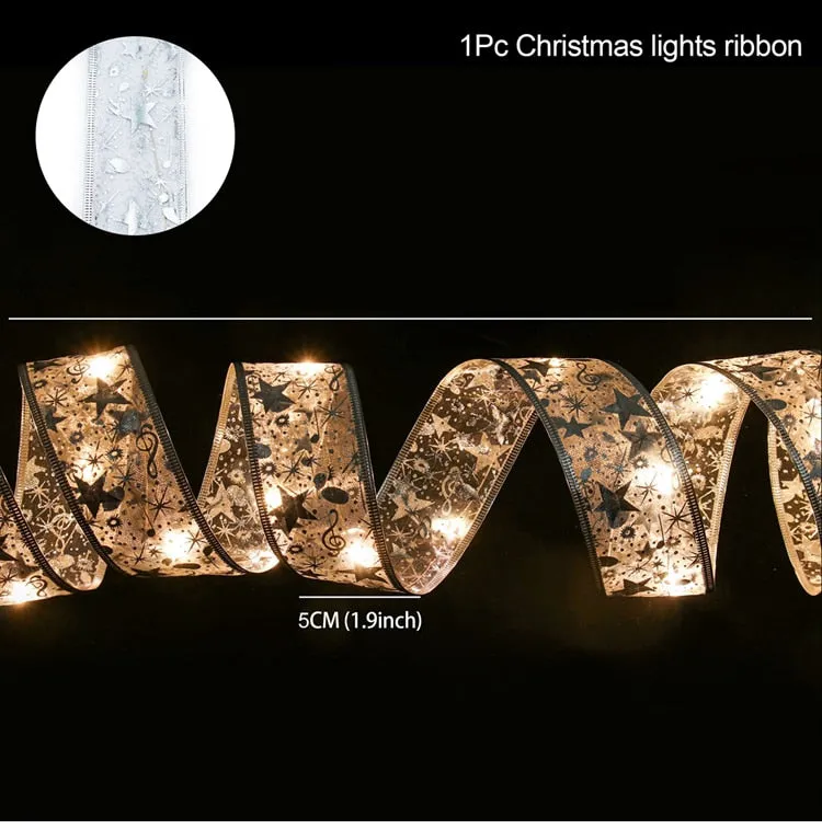 Holiday LED String Light Decor Ribbons