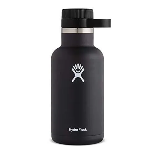 Hydro Flask Beer Growler - Stainless Steel & Vacuum Insulated - Easy-Carry Handle - 64 oz, Black