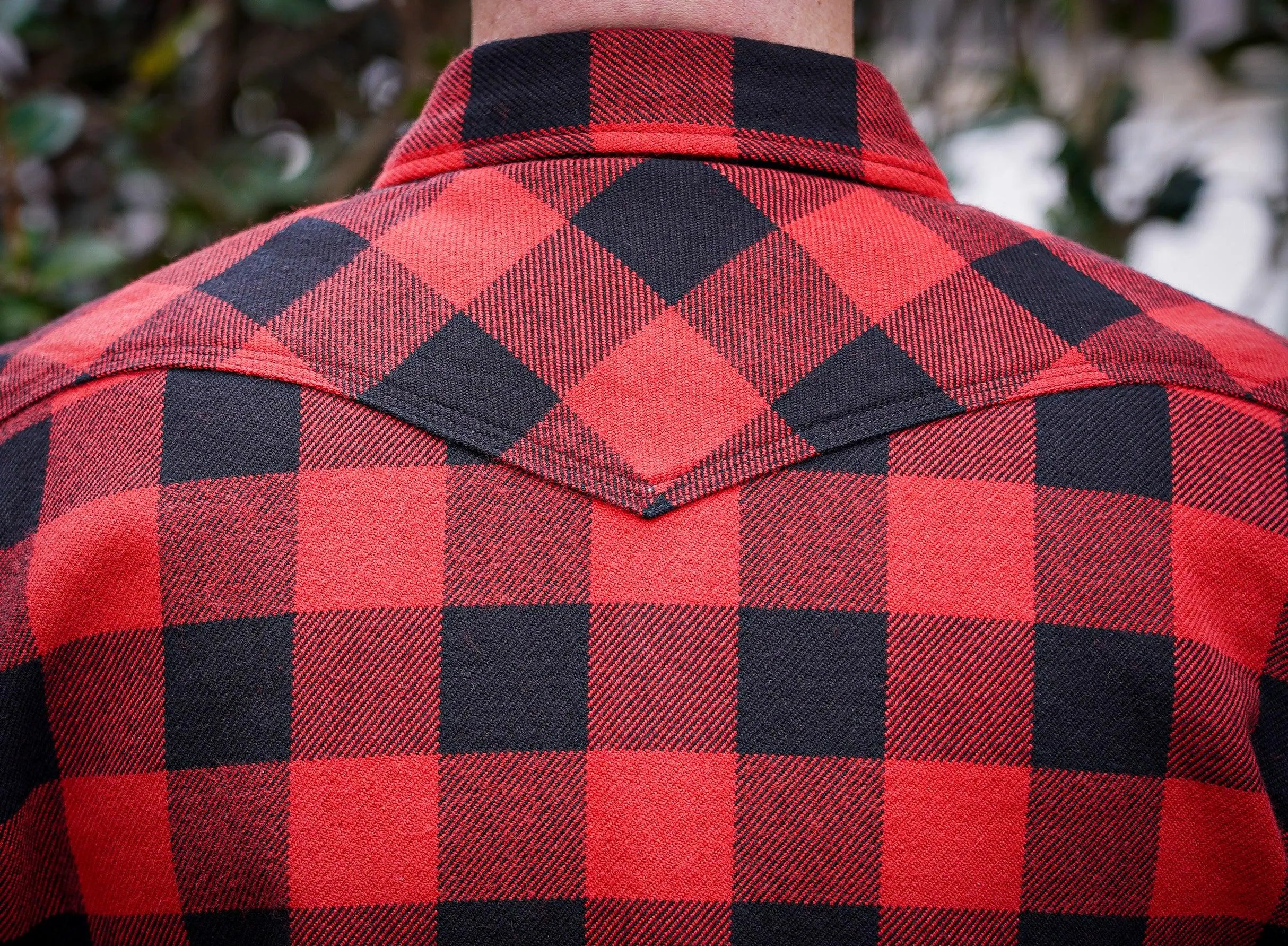 Iron Heart IHSH-232-RED Ultra Heavy Flannel Buffalo Check Western Shirt - Red/Black