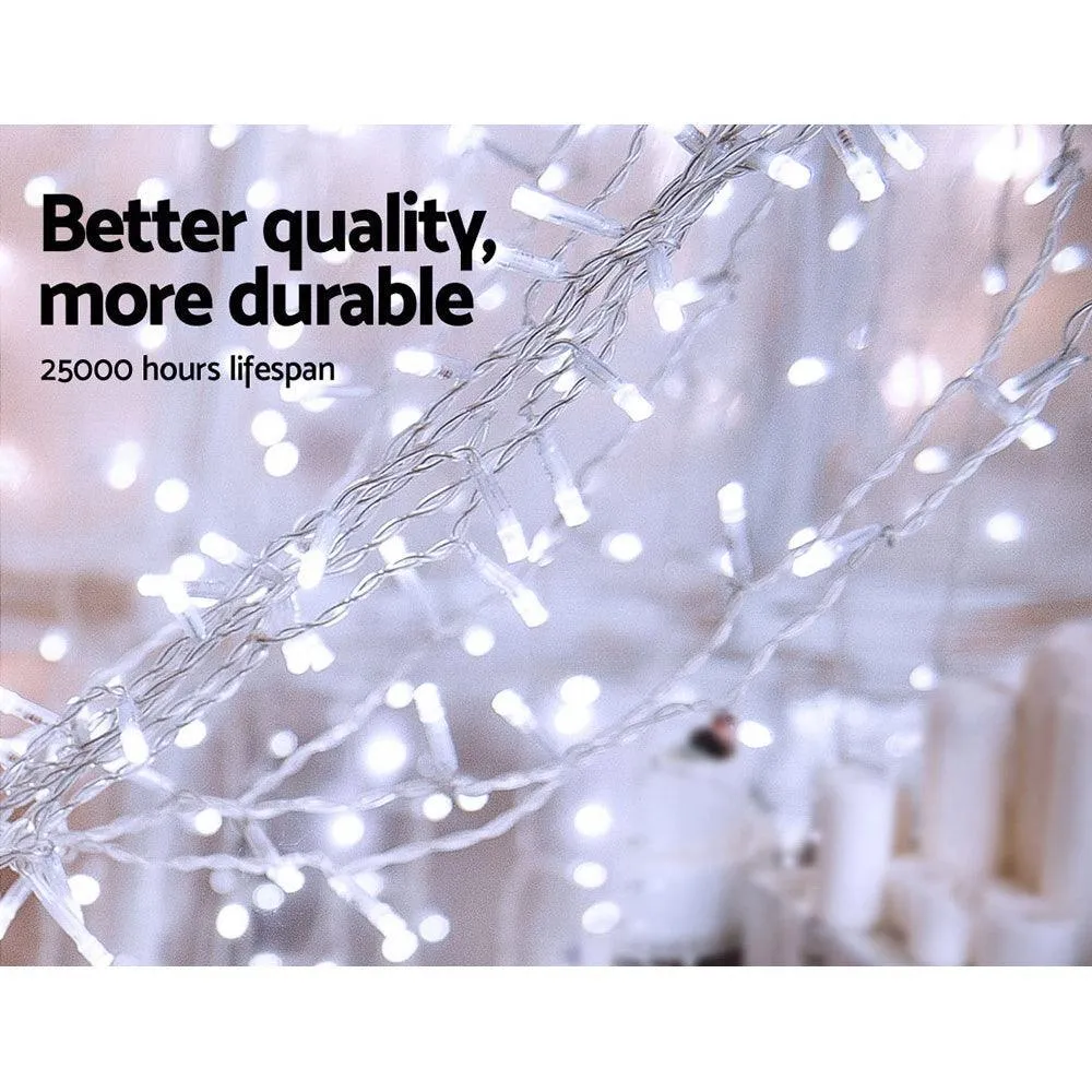 Jingle Jollys 6X3M Christmas Curtain Fairy Lights String 600LED Party Wedding CW