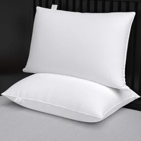 JMD Height Adjustable Microfiber Pillow Set of 2 for Sleeping - 16x24 Inches, White