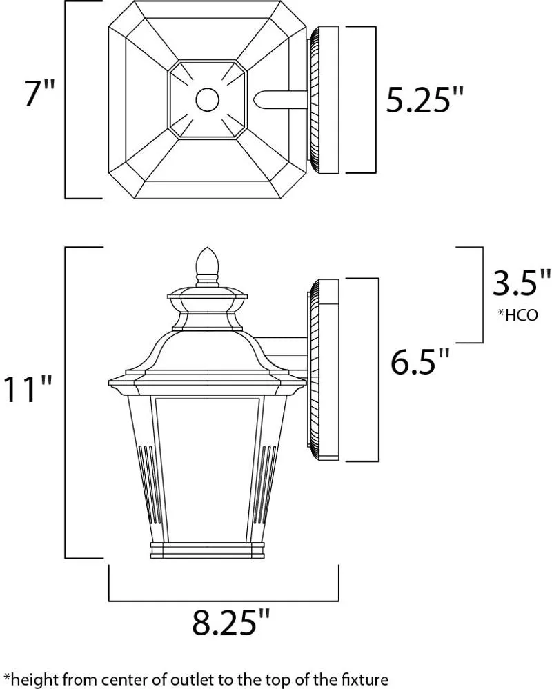 Knoxville 7" Single Light Outdoor Wall Sconce in Bronze with Frosted Glass Finish