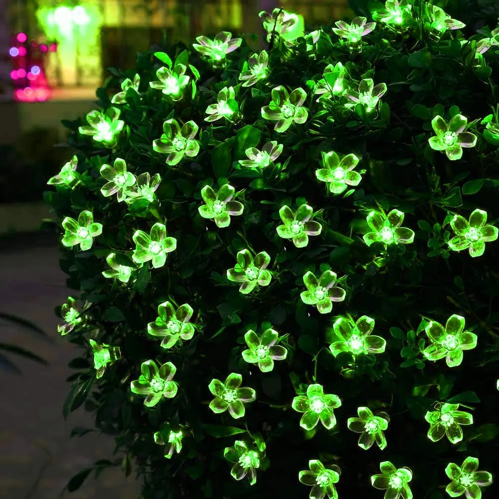 Kuber Industries 2 Pieces 28 Led Direct Plug Crystal Flower Designer 10 Meter String Light for Festivals and Home Decoration, Green-CTKTC22930