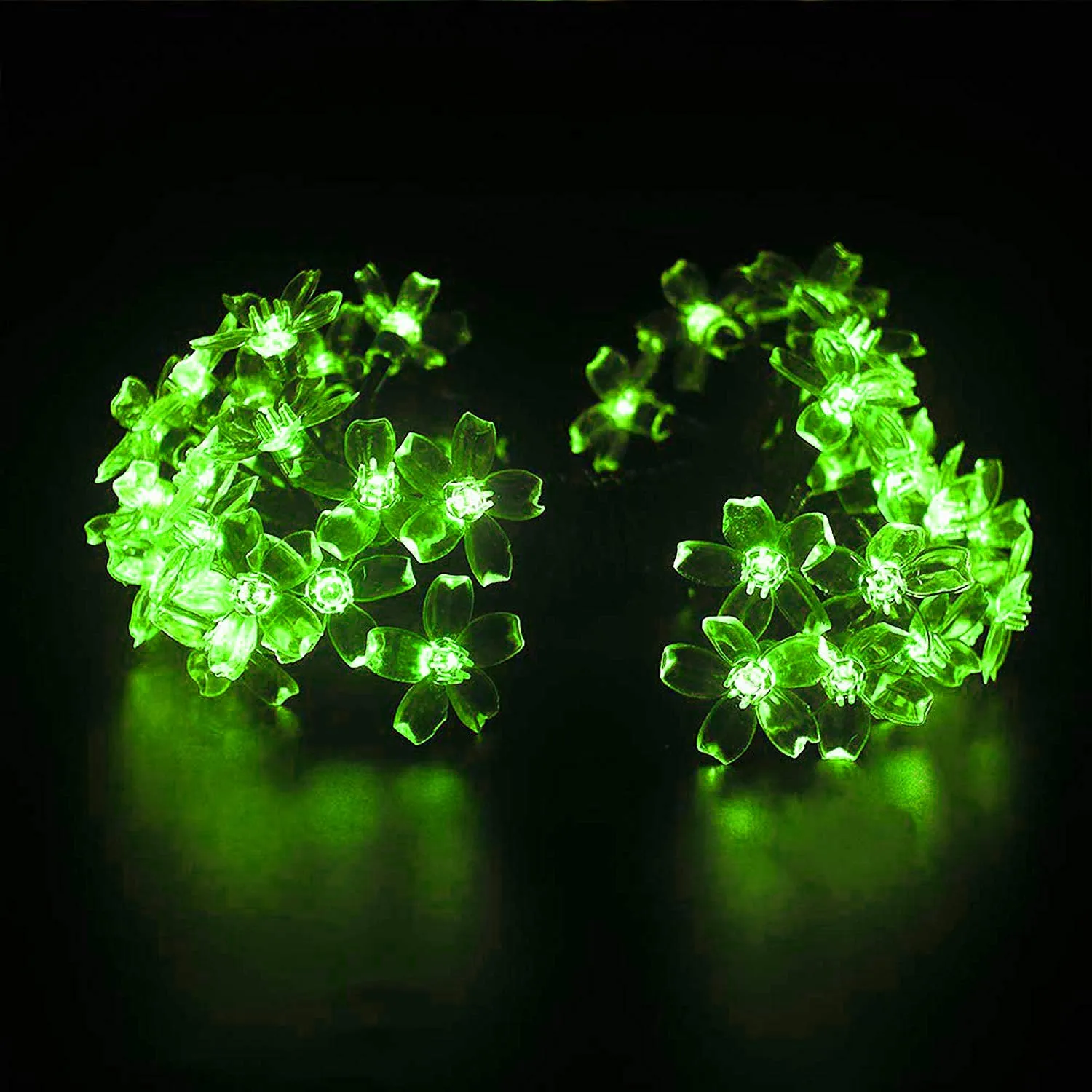 Kuber Industries 2 Pieces 28 Led Direct Plug Crystal Flower Designer 10 Meter String Light for Festivals and Home Decoration, Green-CTKTC22930