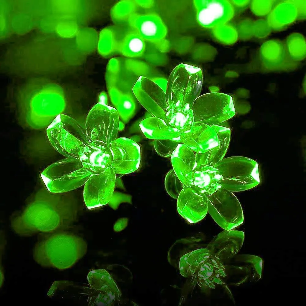 Kuber Industries 2 Pieces 28 Led Direct Plug Crystal Flower Designer 10 Meter String Light for Festivals and Home Decoration, Green-CTKTC22930