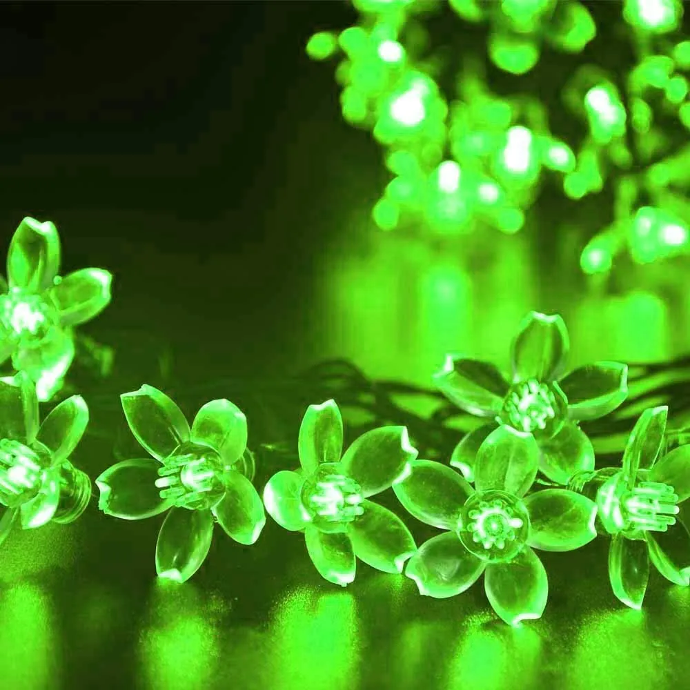 Kuber Industries 2 Pieces 28 Led Direct Plug Crystal Flower Designer 10 Meter String Light for Festivals and Home Decoration, Green-CTKTC22930