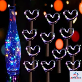 Kuber Industries Wine Bottle String Lights | 20 LED Bottle Cork Copper Wire String Lights | Wine Bottle Lights for Home Decoartion | Battery Powered | Pack of 12 | Multi