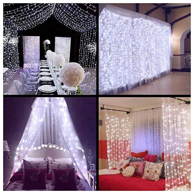 LED Curtain Lights for Decorating Your Wedding, Festival, Holiday, Home, Garden, or Restaurant