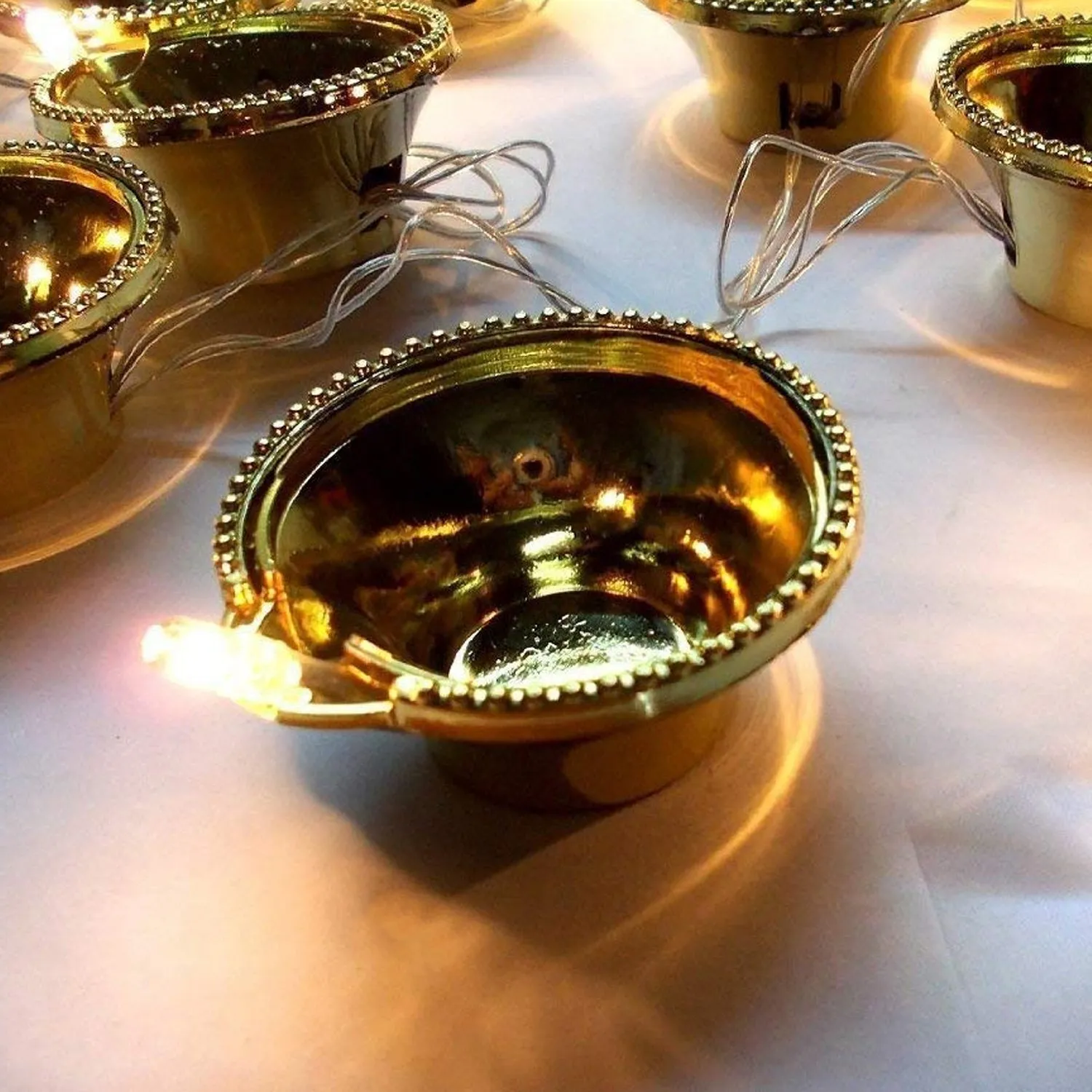 LED Diya Series Light, Fairy Lights for Diwali Decoration (16 Diya)