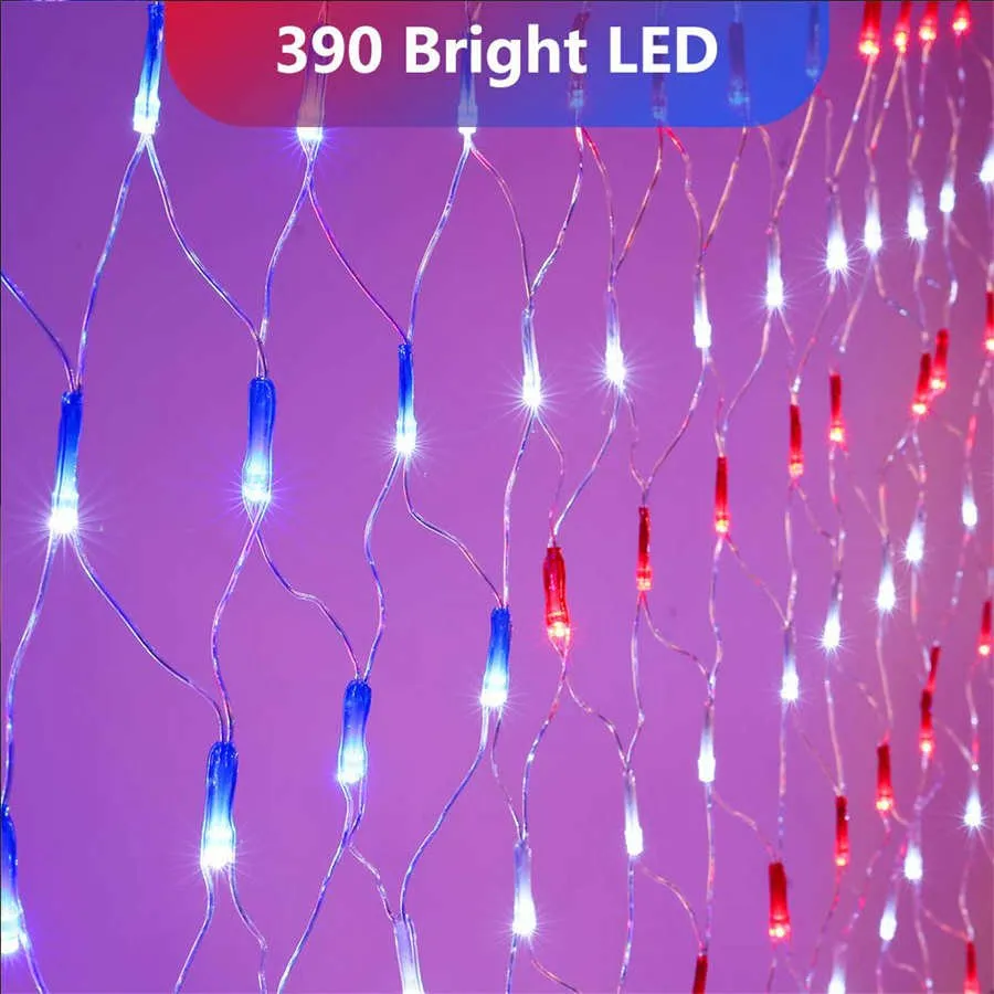 LED String Lights American Flag for Home Decor, Yard, Garden, Festival, Holiday