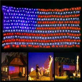 LED String Lights American Flag for Home Decor, Yard, Garden, Festival, Holiday