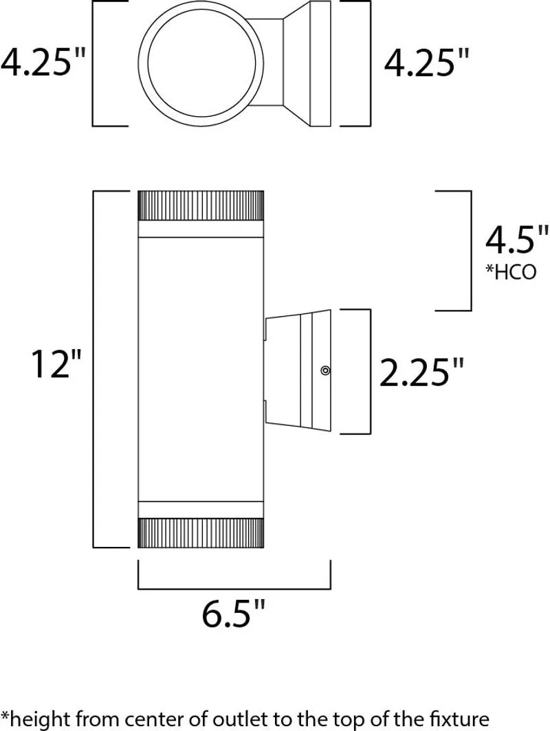 Lightray 4.25" 2 Light Outdoor Wall Sconce