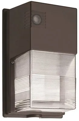 Lithonia Lighting Led Wall Pack With Button Photo Cell 5000K Dark Bronze 6-3/4 X 10-7/8 Inch  Led Integrated Panel Array