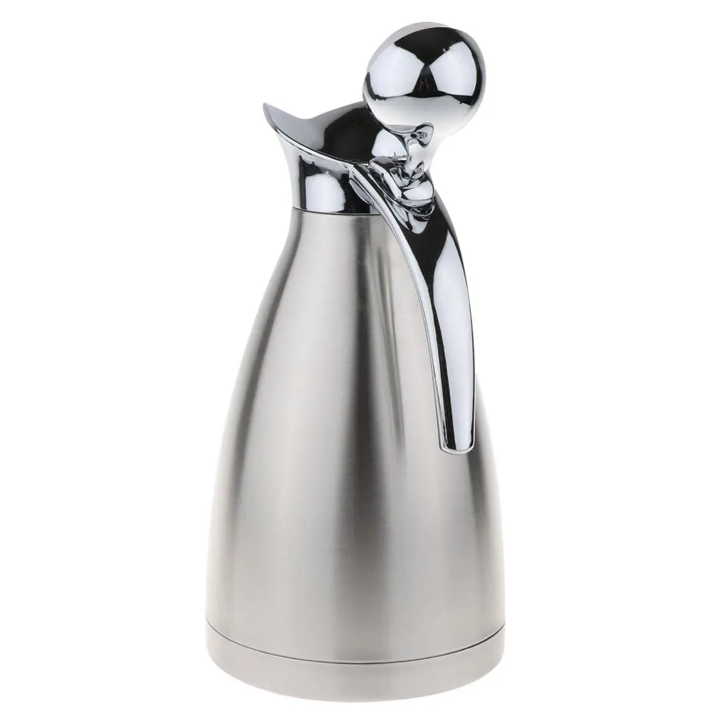 Losa 1.5L Stainless Steel Double Wall Insulated Coffee Carafe Tea Kettle Silver