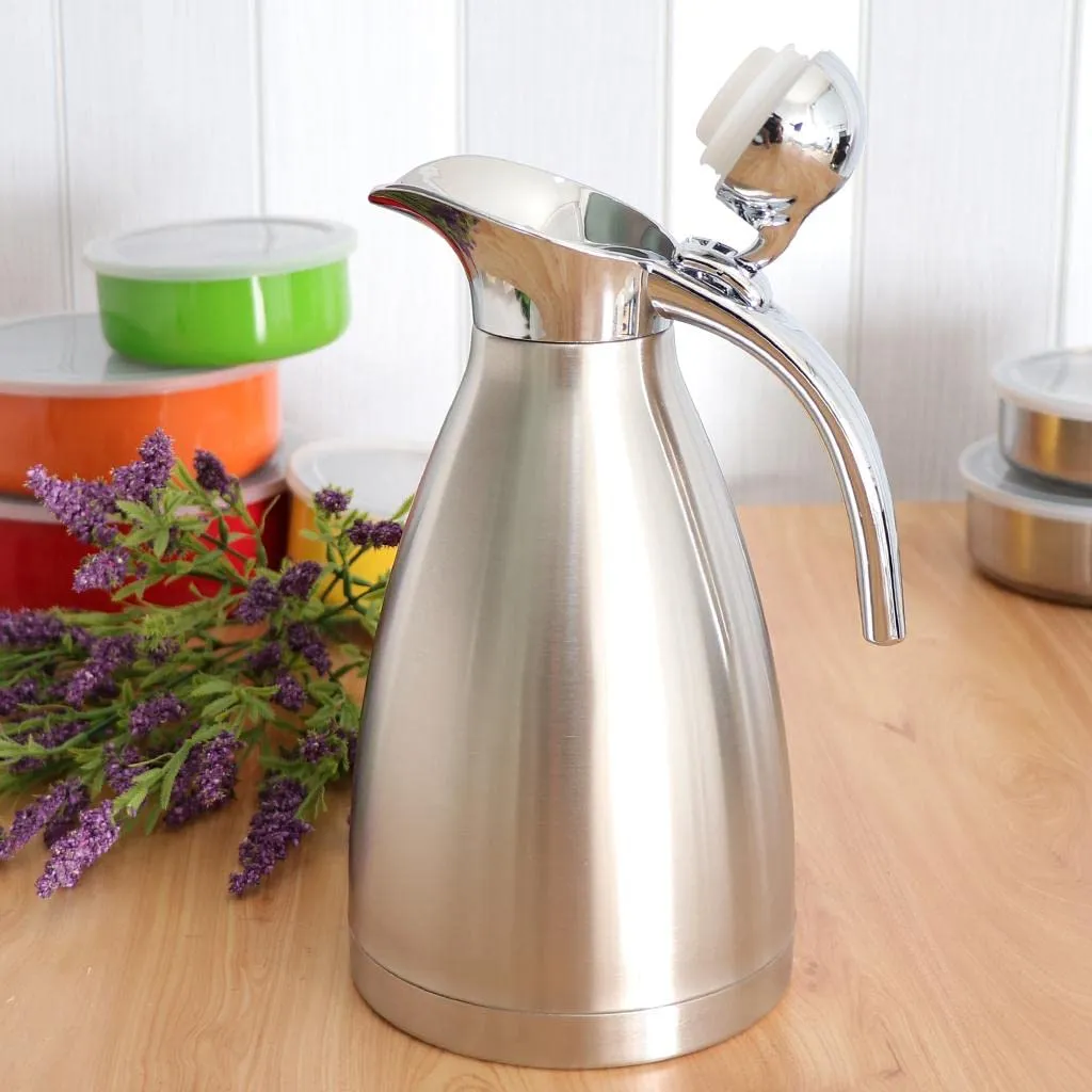 Losa 1.5L Stainless Steel Double Wall Insulated Coffee Carafe Tea Kettle Silver