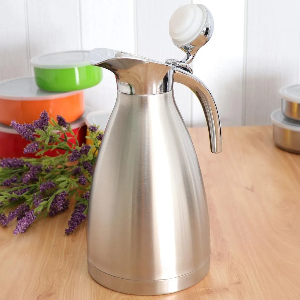 Losa 1.5L Stainless Steel Double Wall Insulated Coffee Carafe Tea Kettle Silver