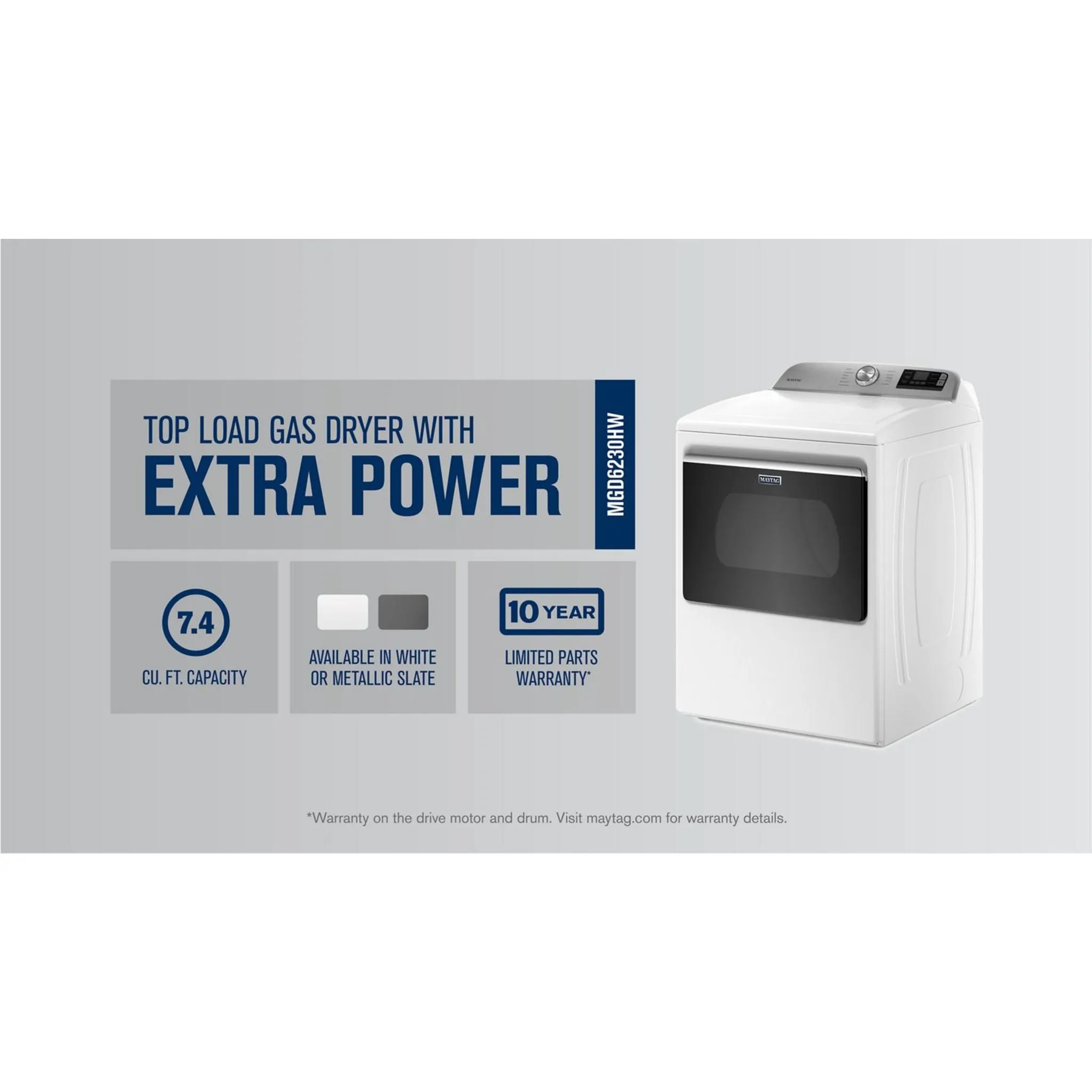 Maytag Gas Dryer (MGD6230HW) - White