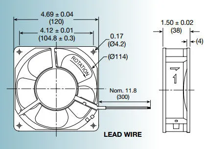 Mechatronics 120x120x38mm High Speed Dual Voltage AC Fan UF12A12/23-BWHR