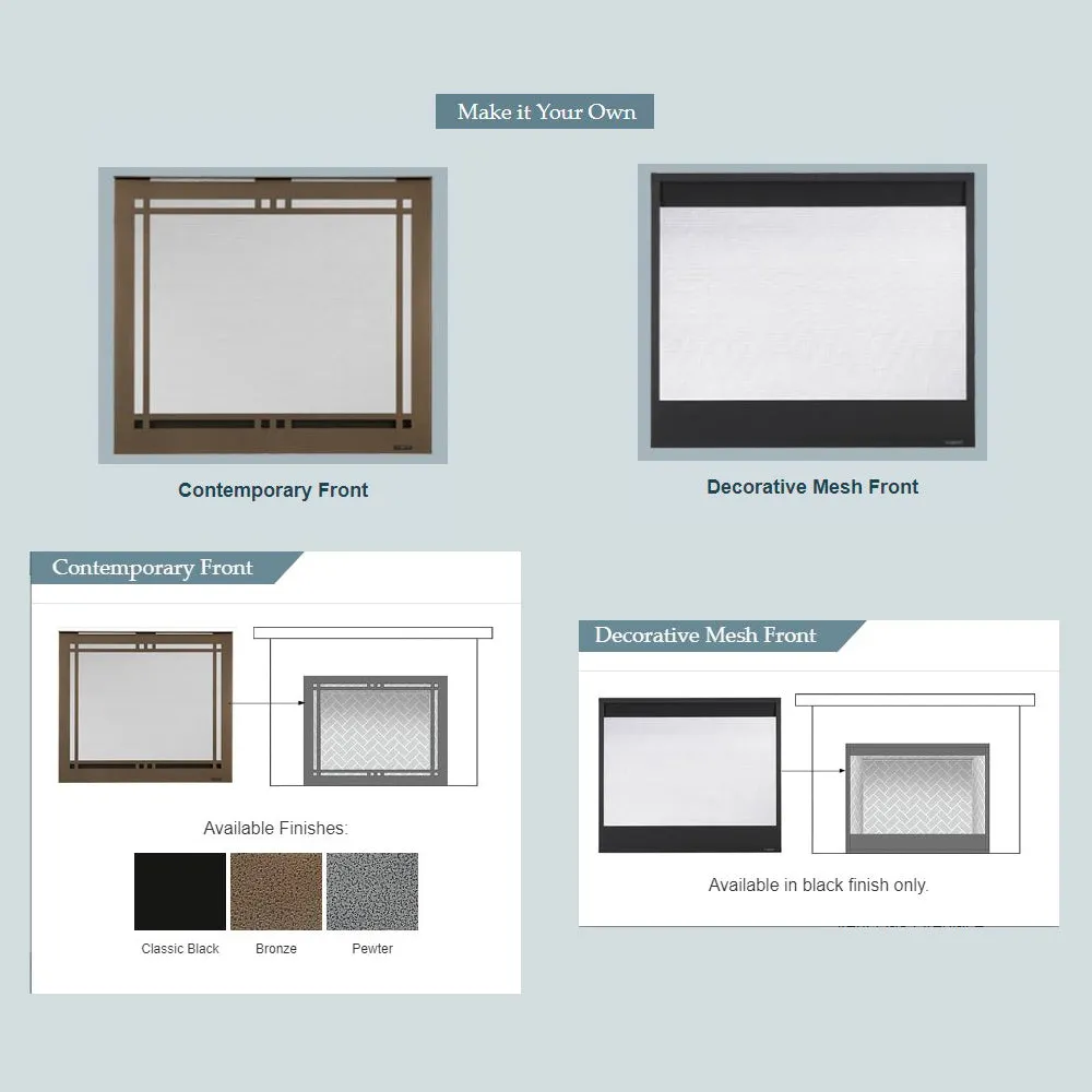 Meridian 42" Top/Rear Direct Vent Fireplace with Intellifire Touch Ignition