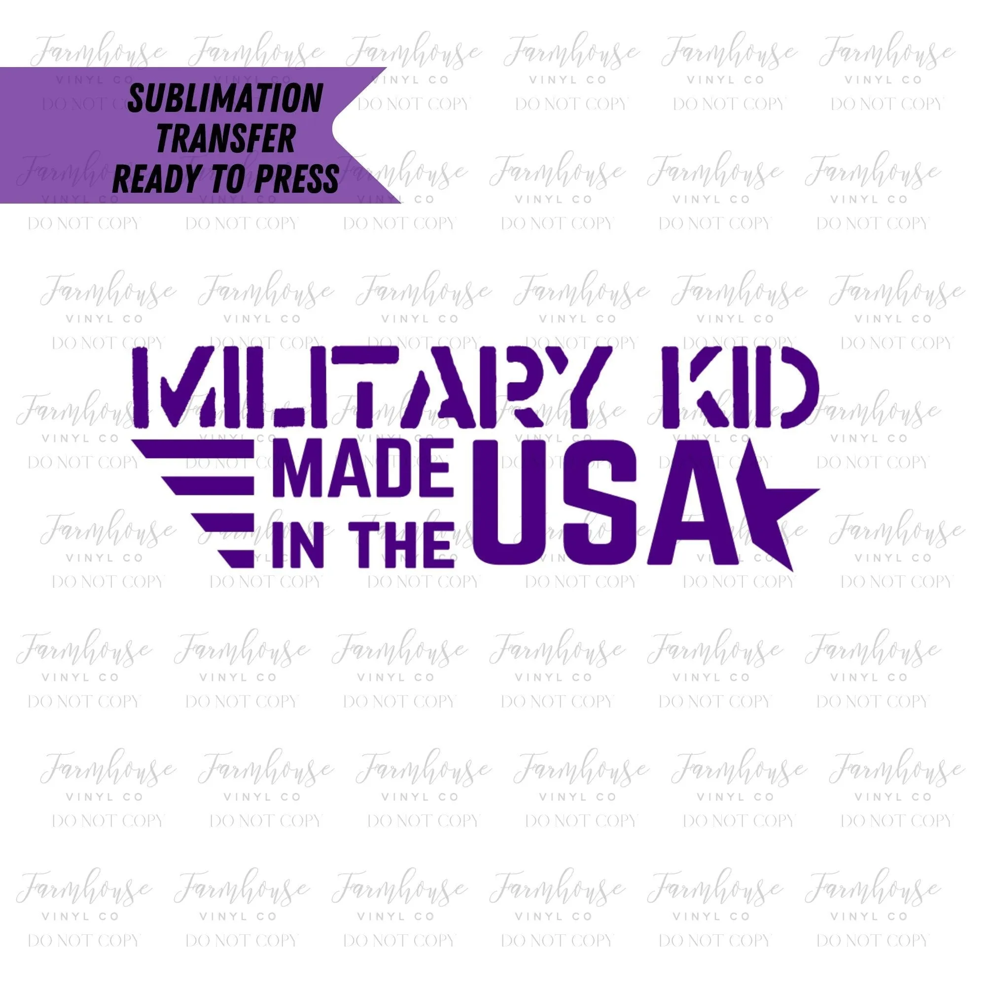 Military Kid Made in the USA, April Month of Military Child, Heat Transfer, Sublimation Transfer, DIY Sublimation, Transfer Ready To Press