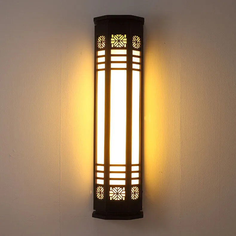 Modern Classical Cylindrical Stainless Steel Imitation Marble Waterproof Outdoor LED Wall Sconce Lamp