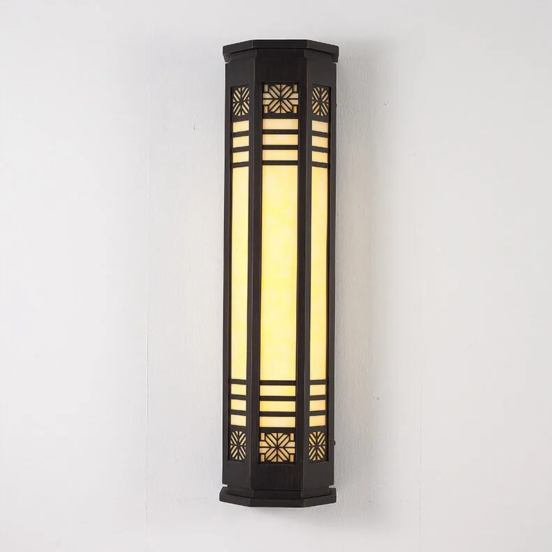 Modern Classical Cylindrical Stainless Steel Imitation Marble Waterproof Outdoor LED Wall Sconce Lamp