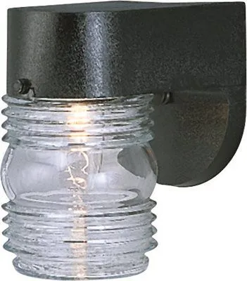 Monument Outdoor Jelly Jar Wall Lantern Black 4-1/2 X 6-1/4 Inch  Uses (1) 60-Watt Medium Base Lamp