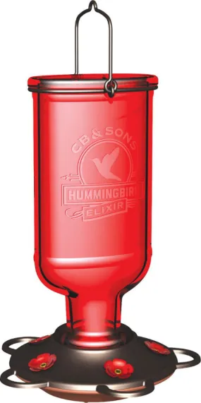 More Birds™ 38 Hummingbird Elixir Feeder with 5 Ports, Red, 13 Oz Capacity